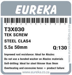 T3X030 - Tek Screw Steel Class 4 -T3X030_Label_T